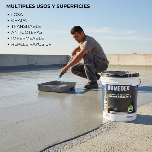MEMBRANA DE CAUCHO IMPERMEABLE HUMEDEX® - Sellador de caucho 5 en 1!